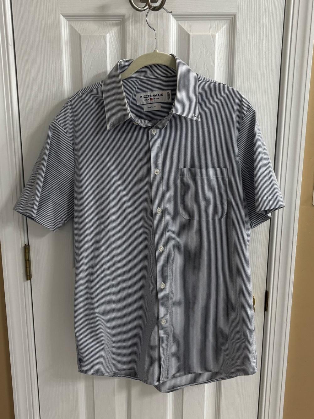 Mizzen + Main Sleeve Button-Up Shirt - Light Blue Stripe